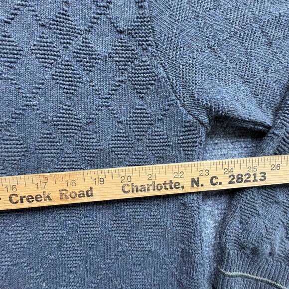 VTG Bill Blass Sweater Mens Grey L Embroidered Golf Bag V-Neck Pullover Knit USA - Picture 11 of 12